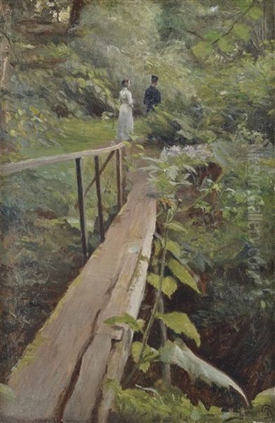 The Foot Bridge Oil Painting by Peter Vilhelm Ilsted