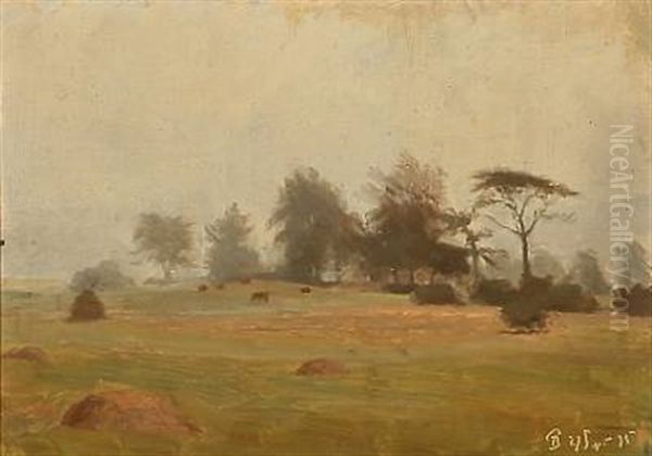 Landscape With Cows Oil Painting by Peter Vilhelm Ilsted