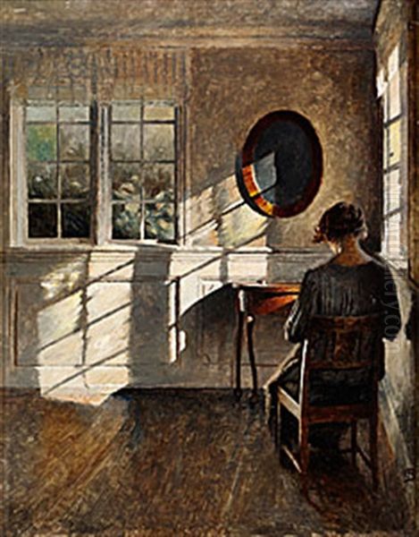 Vid Fonstret Oil Painting by Peter Vilhelm Ilsted