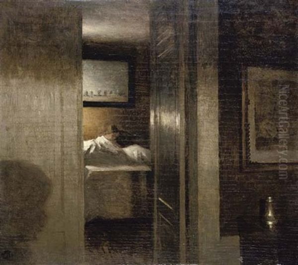 Interior Med Kunstnerens Datter - Interior With The Artist's Daughter Oil Painting by Peter Vilhelm Ilsted