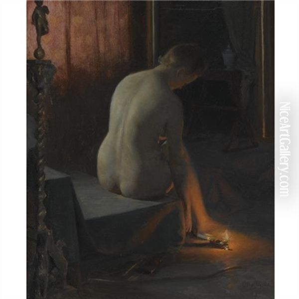 Diana Oil Painting by Peter Vilhelm Ilsted