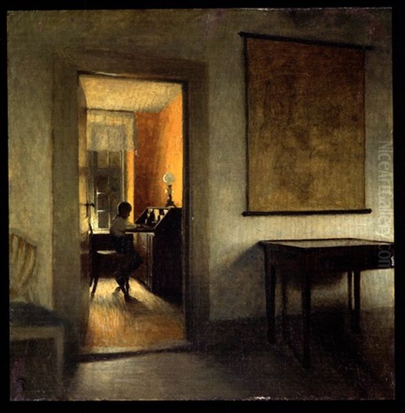 Interior Oil Painting by Peter Vilhelm Ilsted