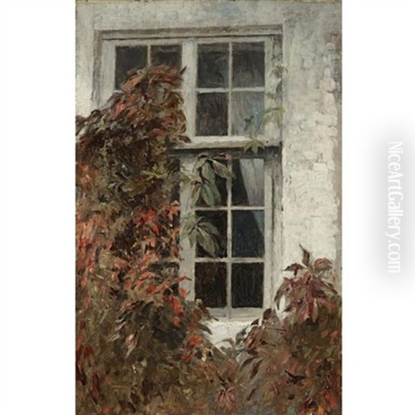 A Garden Window In Liselund Oil Painting by Peter Vilhelm Ilsted