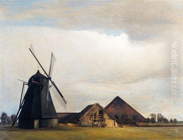 Vindmolle (windmill) Oil Painting by Peter Vilhelm Ilsted