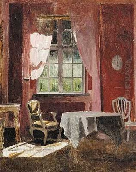 Interior Fra Liselund, Elisabeth De La Calmettes Sovevaerelse Oil Painting by Peter Vilhelm Ilsted