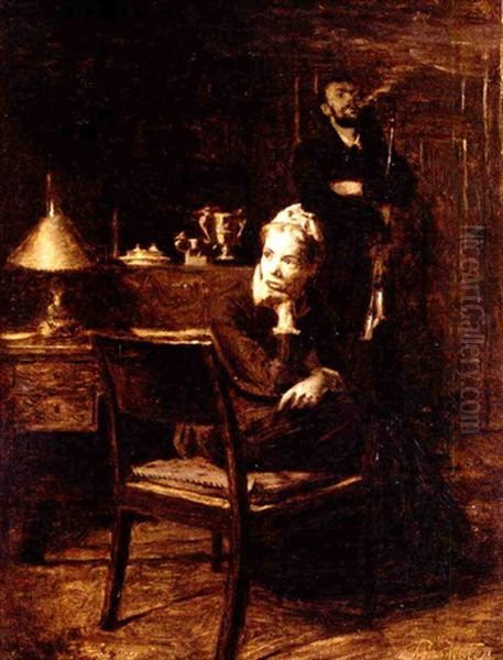 Waiting Oil Painting by Peter Vilhelm Ilsted