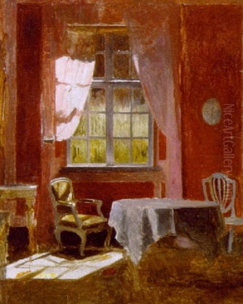 Interior Fra Liselund Med Elisabeth Calmettes Sovevaerelse Oil Painting by Peter Vilhelm Ilsted