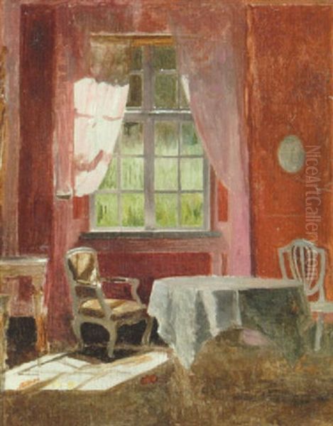 Interior Fra Liselund Med Elisabeth Calmettes Sovevaerelse Oil Painting by Peter Vilhelm Ilsted