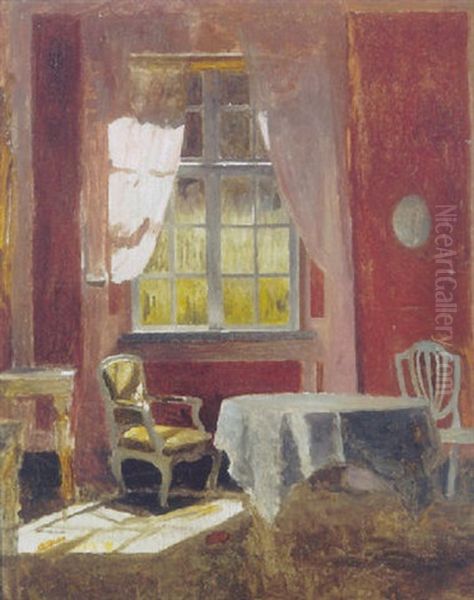 Interior Fra Liselund, Elisabeth De La Calmettes Sovevaerelse Oil Painting by Peter Vilhelm Ilsted