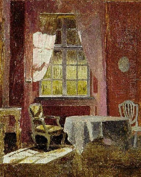 Interior Fra Liselund, Elisabeth De La Clamettes Sovevaerelse Oil Painting by Peter Vilhelm Ilsted