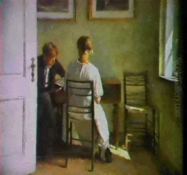 Unge Mennesker Oil Painting by Peter Vilhelm Ilsted