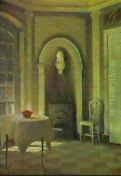 Interior Fra Liselund Oil Painting by Peter Vilhelm Ilsted