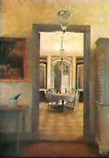 Interior Fra Spisestuen Pa Liselund Oil Painting by Peter Vilhelm Ilsted