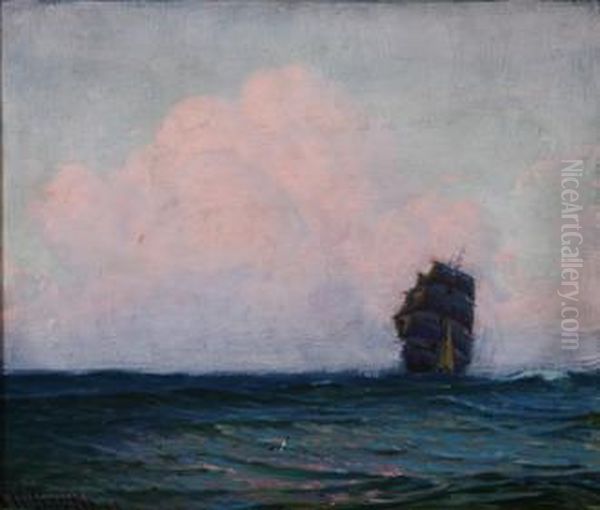 Aften Efter Storm Til Havs Oil Painting by Carl Wilhelm Barth