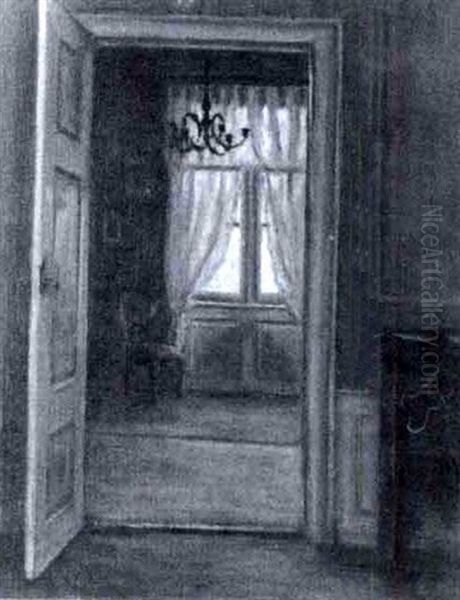 Interior Oil Painting by Peter Vilhelm Ilsted