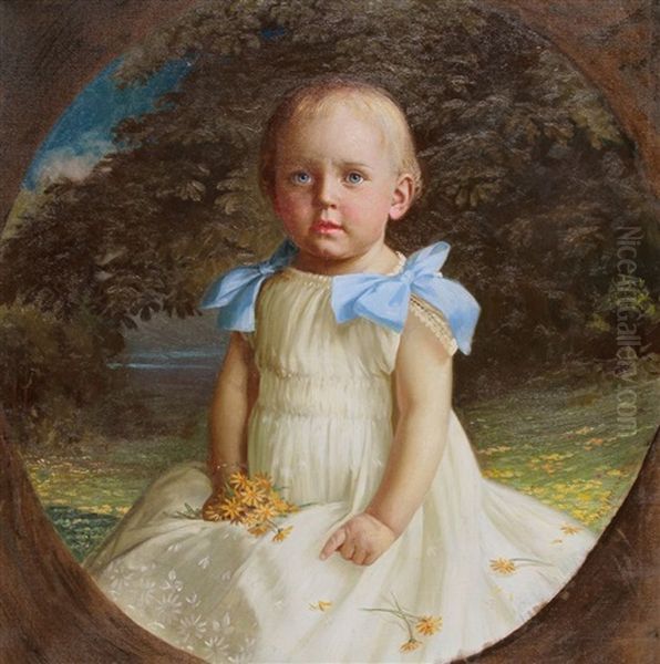 Portrait Eines Kleinen Madchens (renate Munder) Oil Painting by Wilhelm Immenkamp