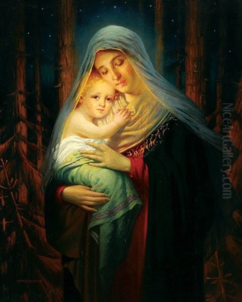 Madonna And Child Oil Painting by Wilhelm Immenkamp