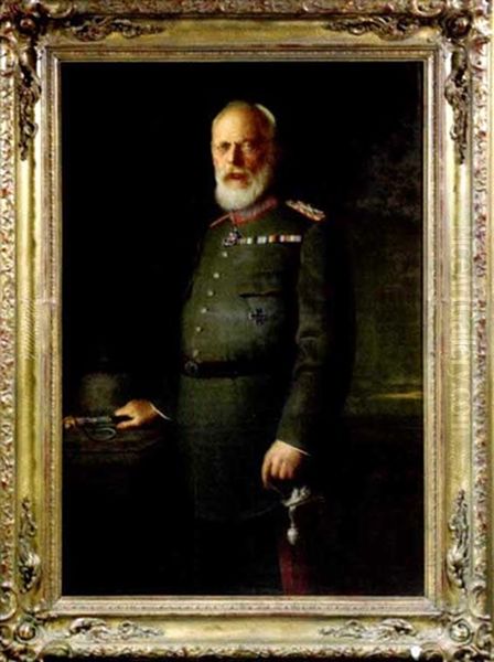 Portrait Konig Ludwigs Iii. Von Bayern In Uniform Oil Painting by Wilhelm Immenkamp