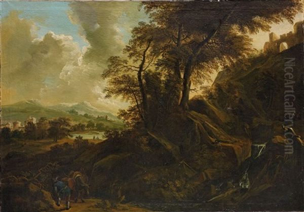 Weite Italienische Landschaft Oil Painting by Philips Augustyn Immenraet