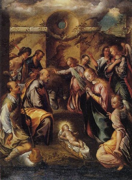 Adoration Of The Shepherds Oil Painting by Girolamo Imparato