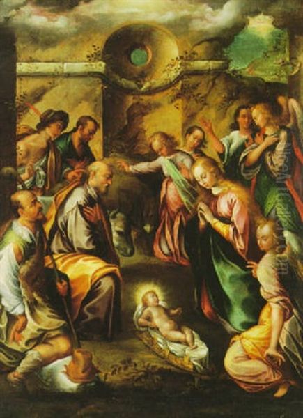 Adoration Of The Shepherds Oil Painting by Girolamo Imparato