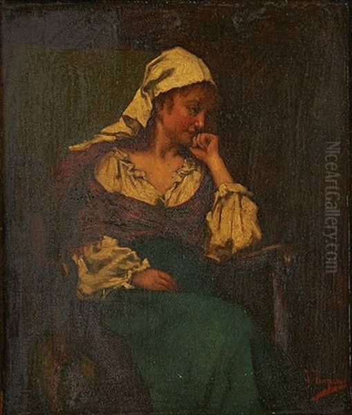 Jeune Femme Dans Un Interieur Oil Painting by Josse Impens