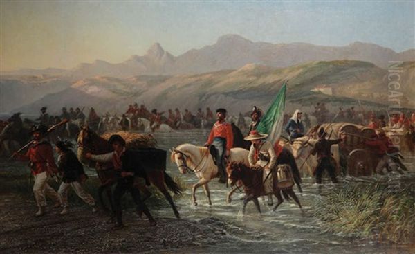 La Traversee De Garibaldi Oil Painting by Jules Van Imschoot