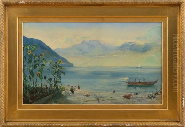 Lake Geneva Oil Painting by John William Inchbold