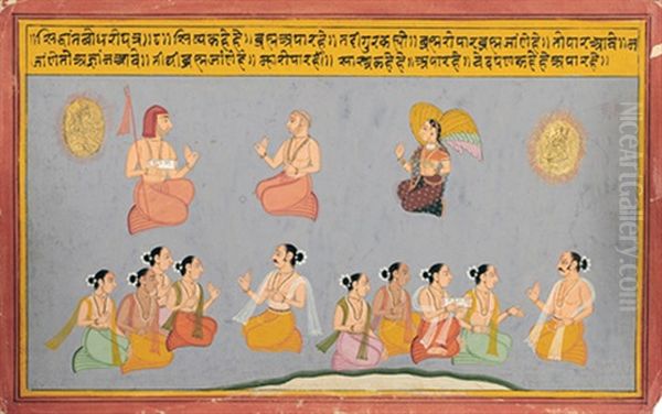 A Folio From The Bhakti Ratnavali Series Oil Painting by  Indian School-Mewar (18)