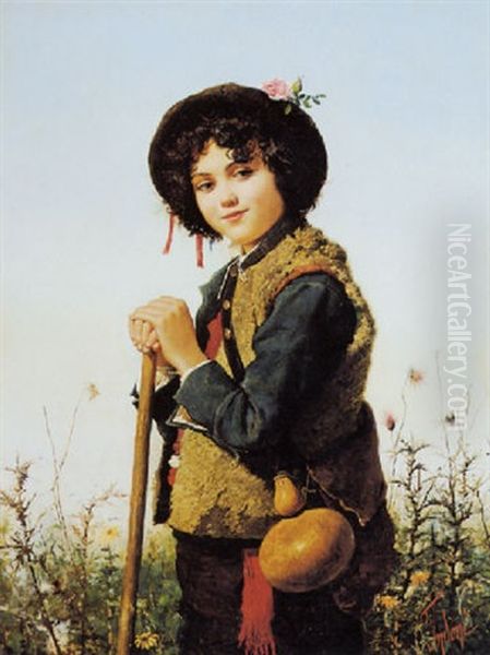 Young Boy With Hat by Filippo Indoni