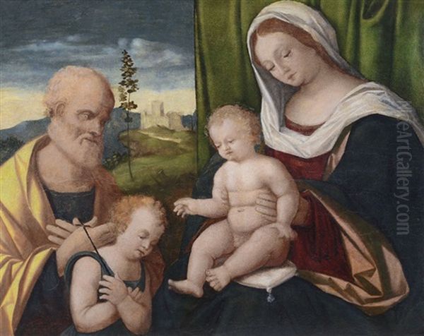 Sacra Famiglia Con San Giovannino Oil Painting by Pietro degli Ingannati