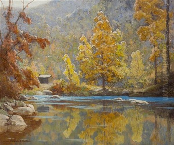 Scene In The Great Smokies Oil Painting by Rudolph F. Ingerle