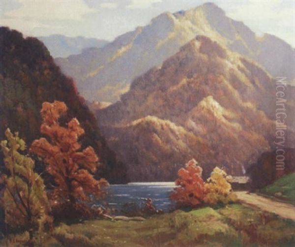 Smoky Mountain Landscape Oil Painting by Rudolph F. Ingerle