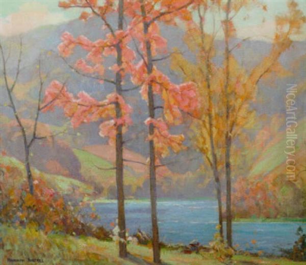 Stream In Autumn Oil Painting by Rudolph F. Ingerle