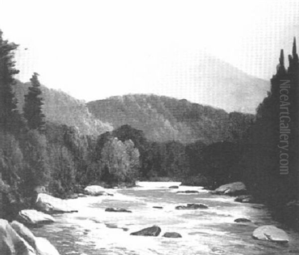 Mt Leconte, Smoky Mt. National Park, N.c. Tenn Oil Painting by Rudolph F. Ingerle