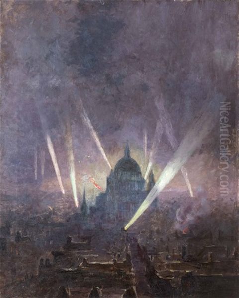 View Of St. Paul's Cathedral, London Oil Painting by Generva Ingersoll Nash