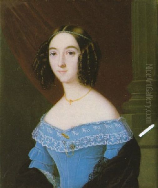 Portrait Of Mary Jane Eldridge Oil Painting by Charles Cromwell Ingham