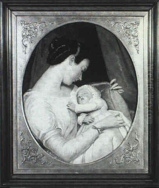 Mother And Child Oil Painting by Charles Cromwell Ingham