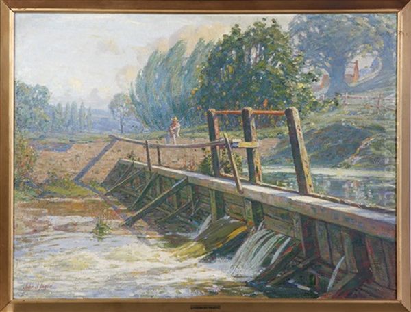 Allen Creek Landscape Oil Painting by John J. Inglis