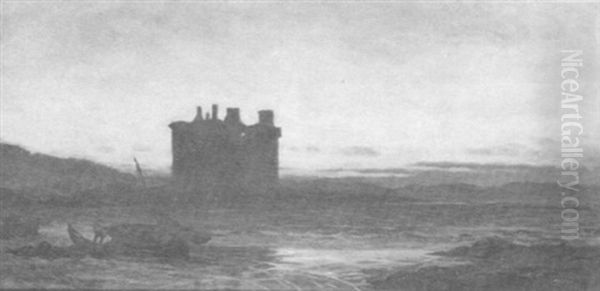 Loch Ranua Castle Oil Painting by William Ayerst Ingram