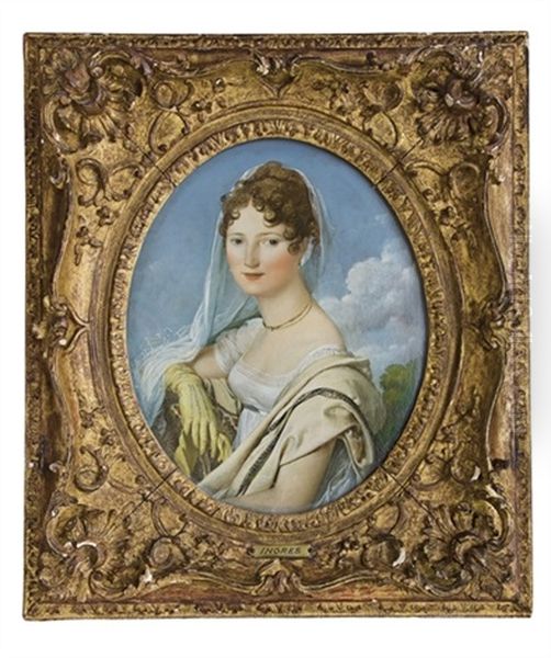 Portrait De La Comtesse De La Rue Oil Painting by Jean-Auguste-Dominique Ingres