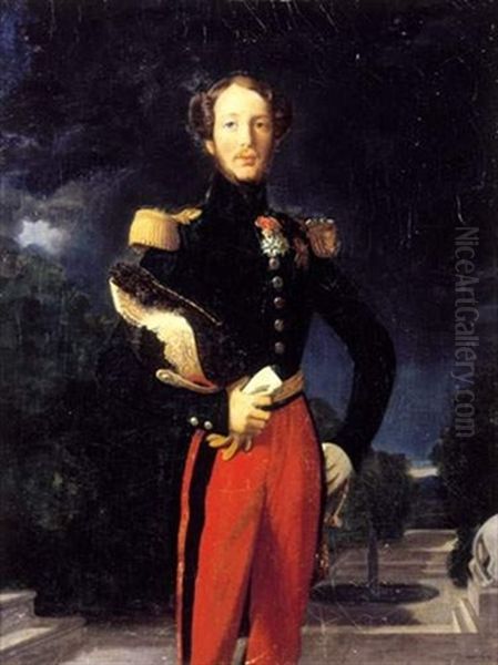 Ferdinand-philippe, Duc D'orleans, Devant Le Parc De Saint-cloud Oil Painting by Jean-Auguste-Dominique Ingres