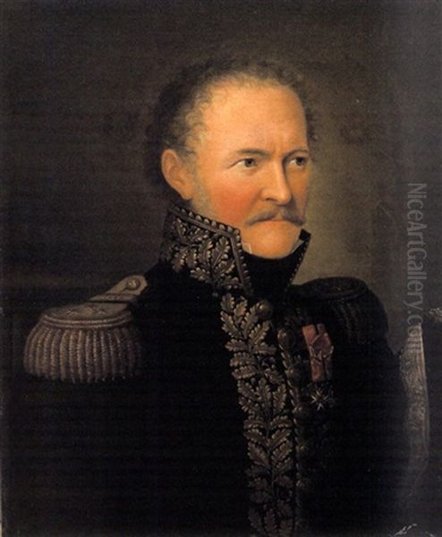 Portrait Of General Frederic Francois Guillaume, Baron De Vaudoncourt by Jean-Auguste-Dominique Ingres