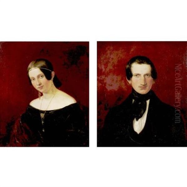 A Gentleman (+ A Lady; Pair) by Henry Inman