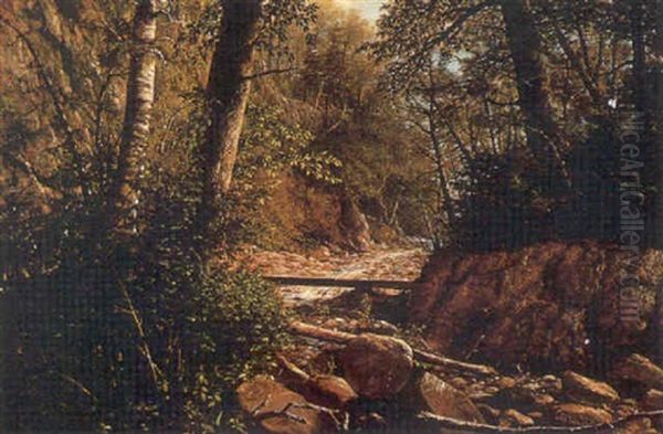 Forest Stream Oil Painting by John O'Brien Inman