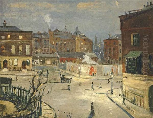 Camden Town: Night Scene Oil Painting by James Dickson Innes