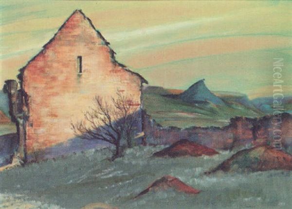 Welsh Cottage Oil Painting by James Dickson Innes