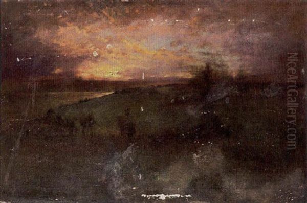 A Coastal Landscape At Dusk Oil Painting by George Inness Jr.