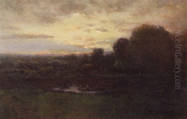 Summer Landscape Oil Painting by George Inness Jr.