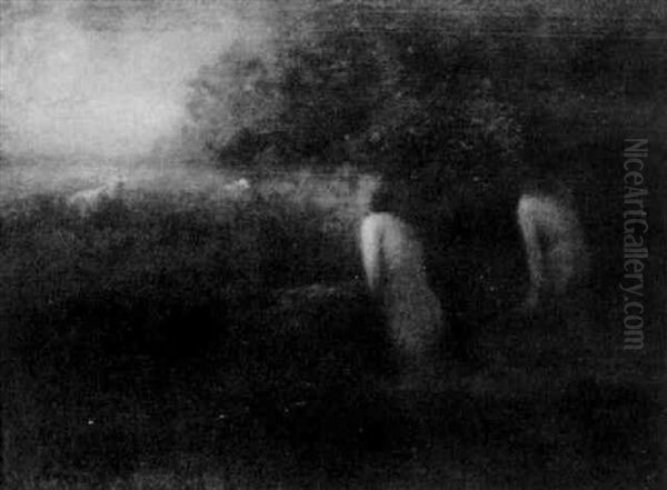 Nudes At The River Oil Painting by George Inness Jr.